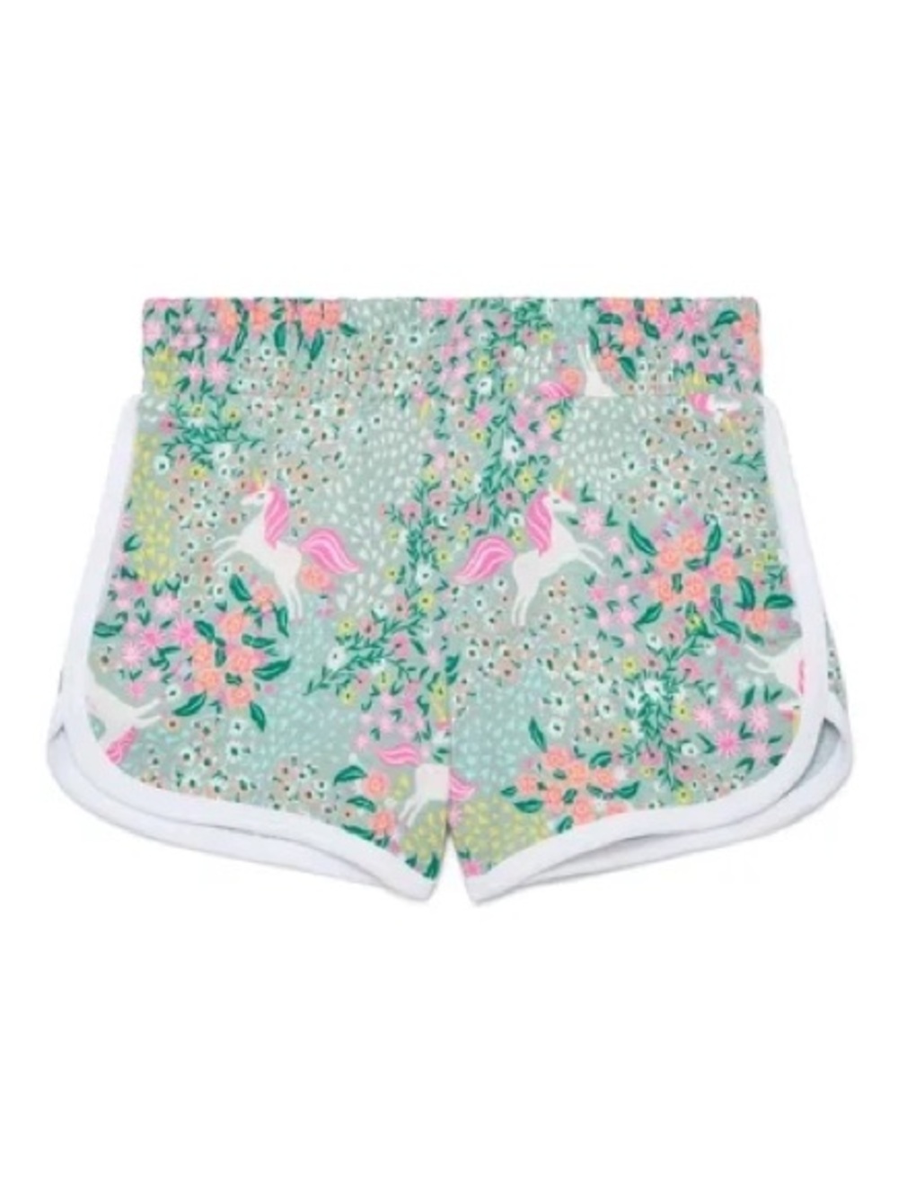Girls' Mint Unicorn Floral Active Shorts